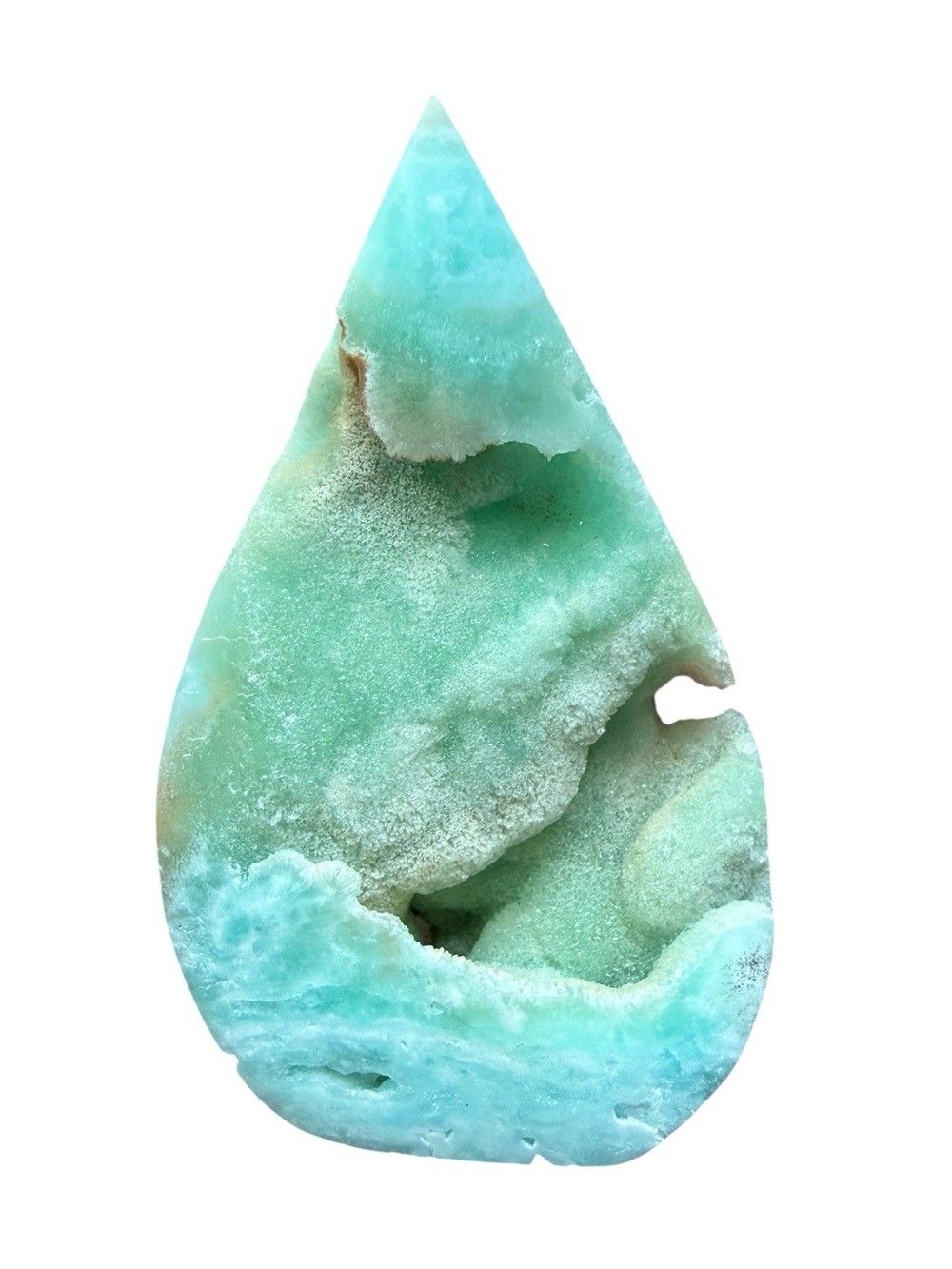✨ Caribbean Calcite Teardrop with Lots of Druzy